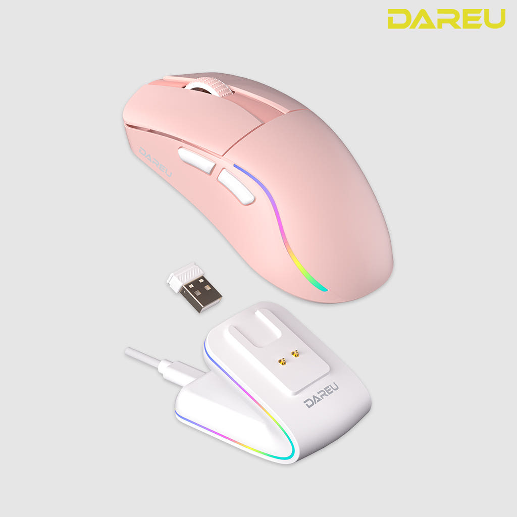 다얼유 A950 AIR 4K 8K 초경량 게이밍 마우스 핑크