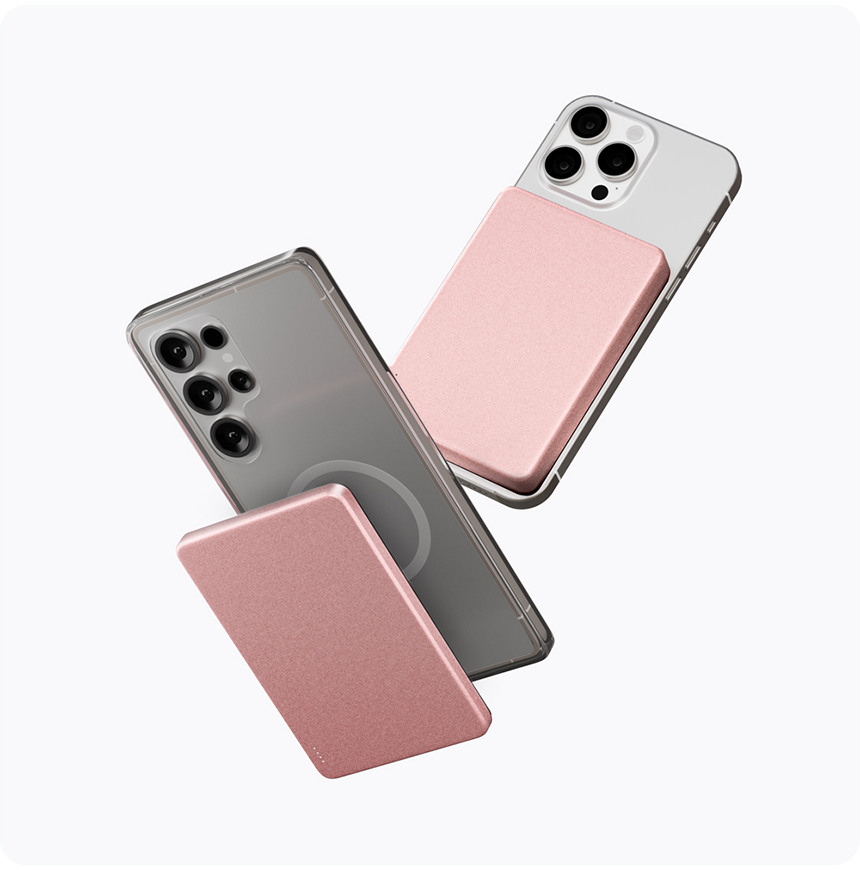 지니비 포켓비 초슬림 맥세이프 보조배터리, 고속 무선충전 휴대용 5000mAh, 핑크 - 상세 이미지 2