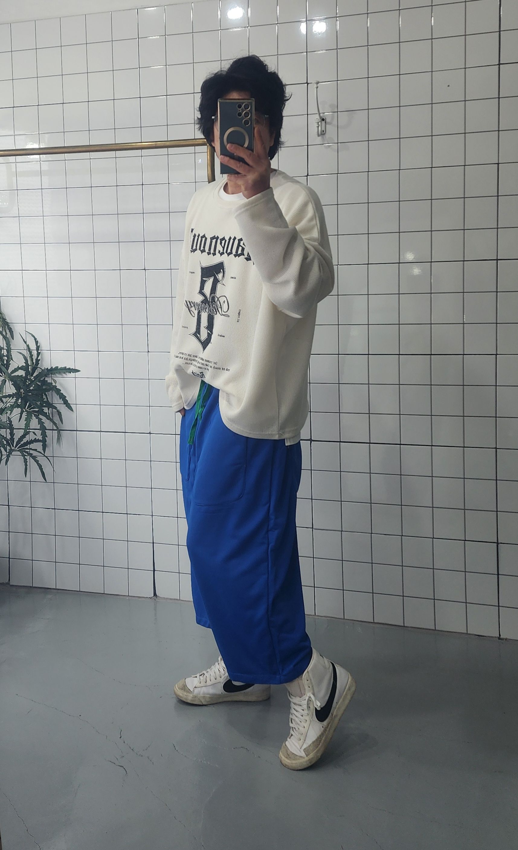하램핏 레그 남자 여자 와이드 9부 배기바지 - 상세 이미지 3