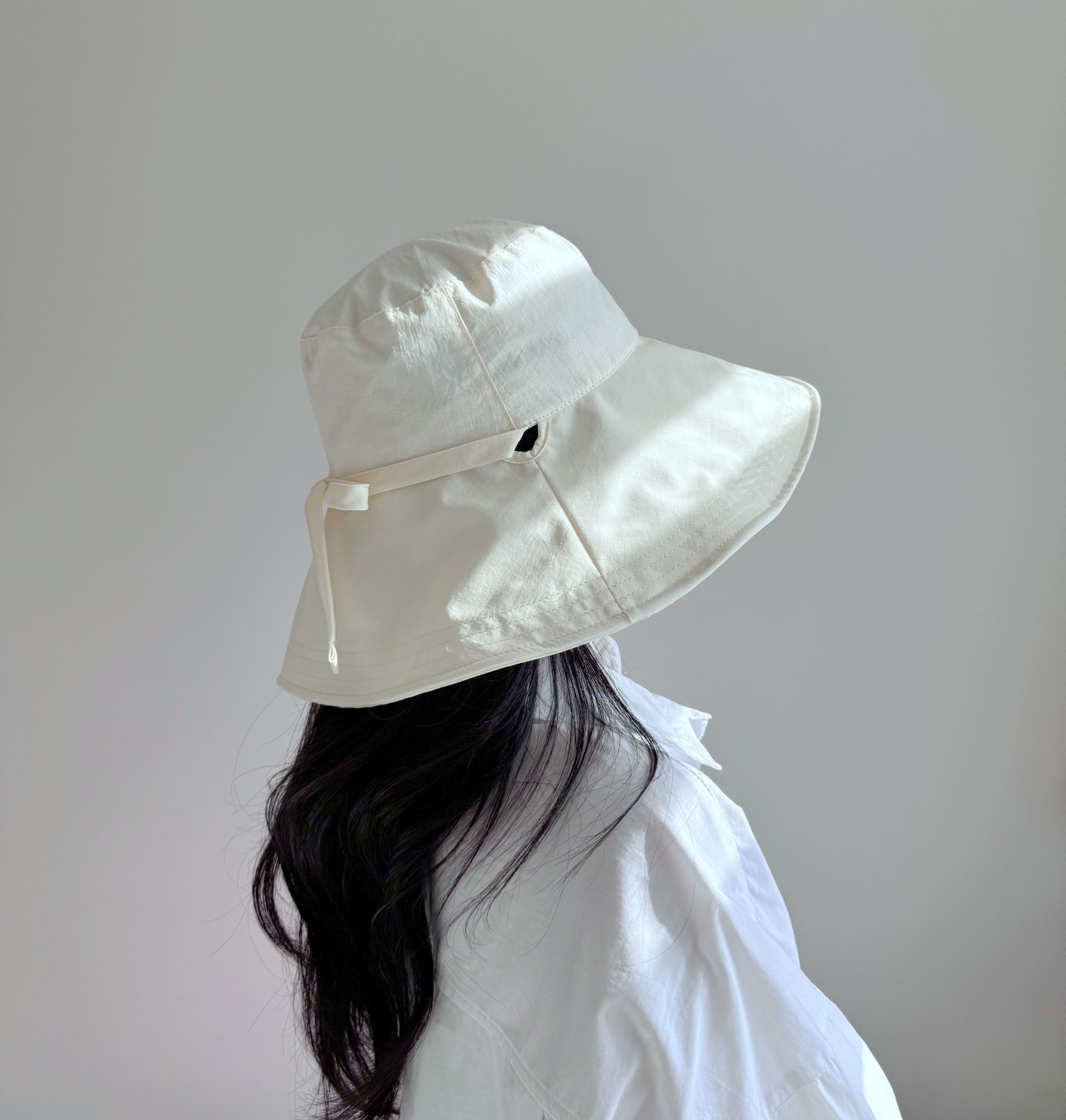 햇빛차단 바스락 챙넓은 리본 끈 여름 모자 여성 휴양지 여행 비치 버킷햇 벙거지 상세 이미지 23