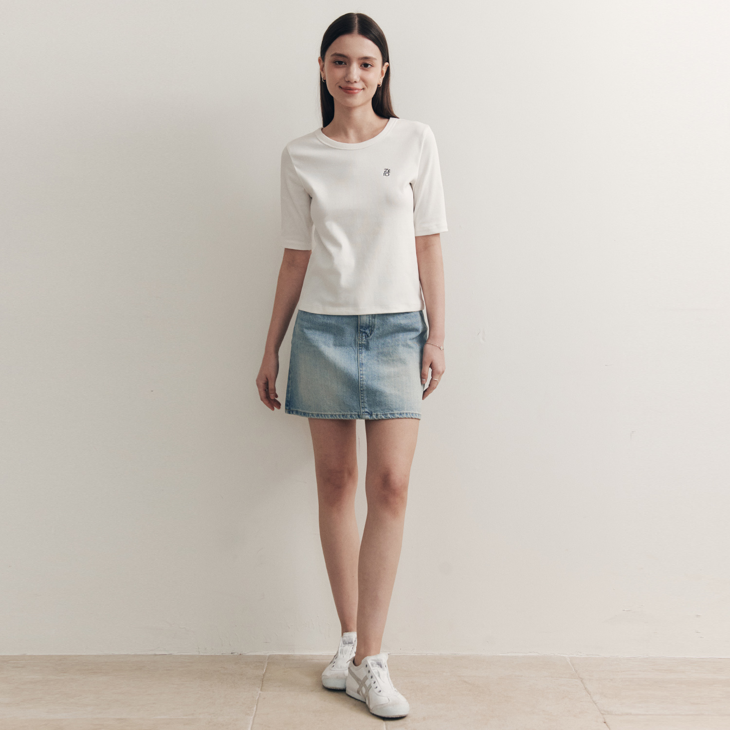 [제로스트릿]베이직 미니 데님 스커트 BASIC MINI DENIM SKIRT / LIGHT INDIGO - 상세 이미지 2