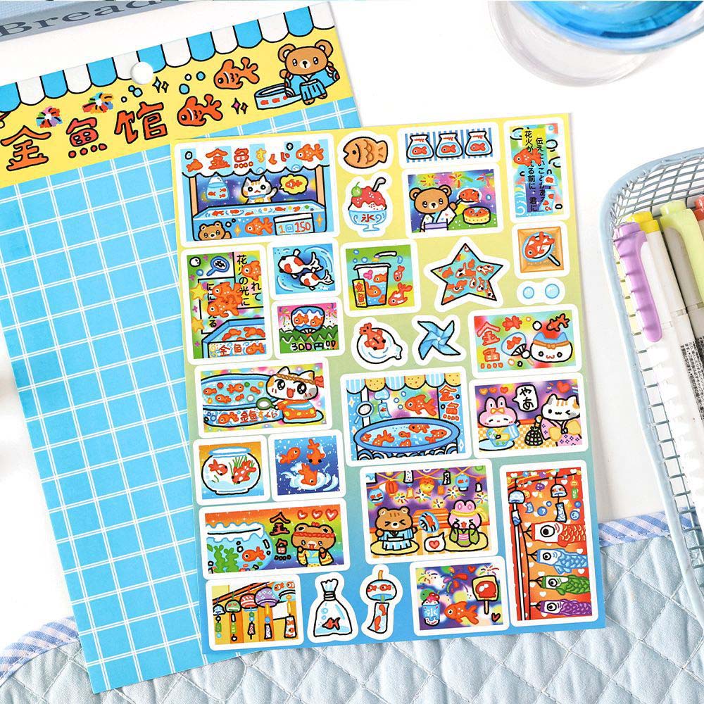 귀여운 일본만화스타일 다이어리꾸미기스티커 옵션1 - 상품 이미지