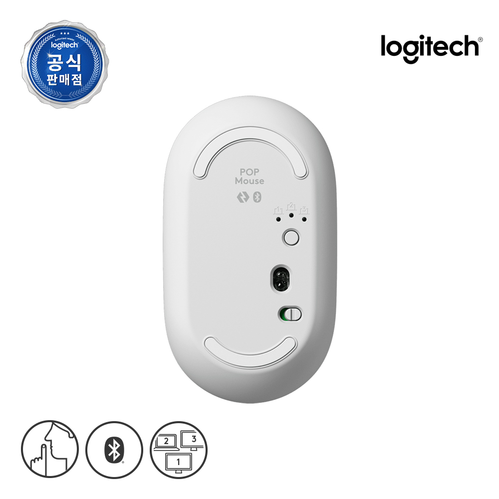 로지텍 코리아 POP MOUSE 팝 무선 블루투스 무소음 마우스 화이트 이미지 6