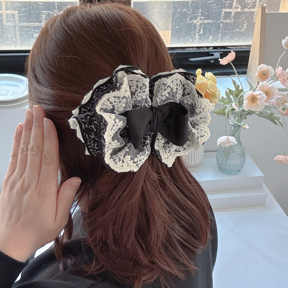 러블리키치 레이스리본핀 반묶음 리본머리핀 예쁜헤어핀 자동핀 삔 - 상세 이미지 2