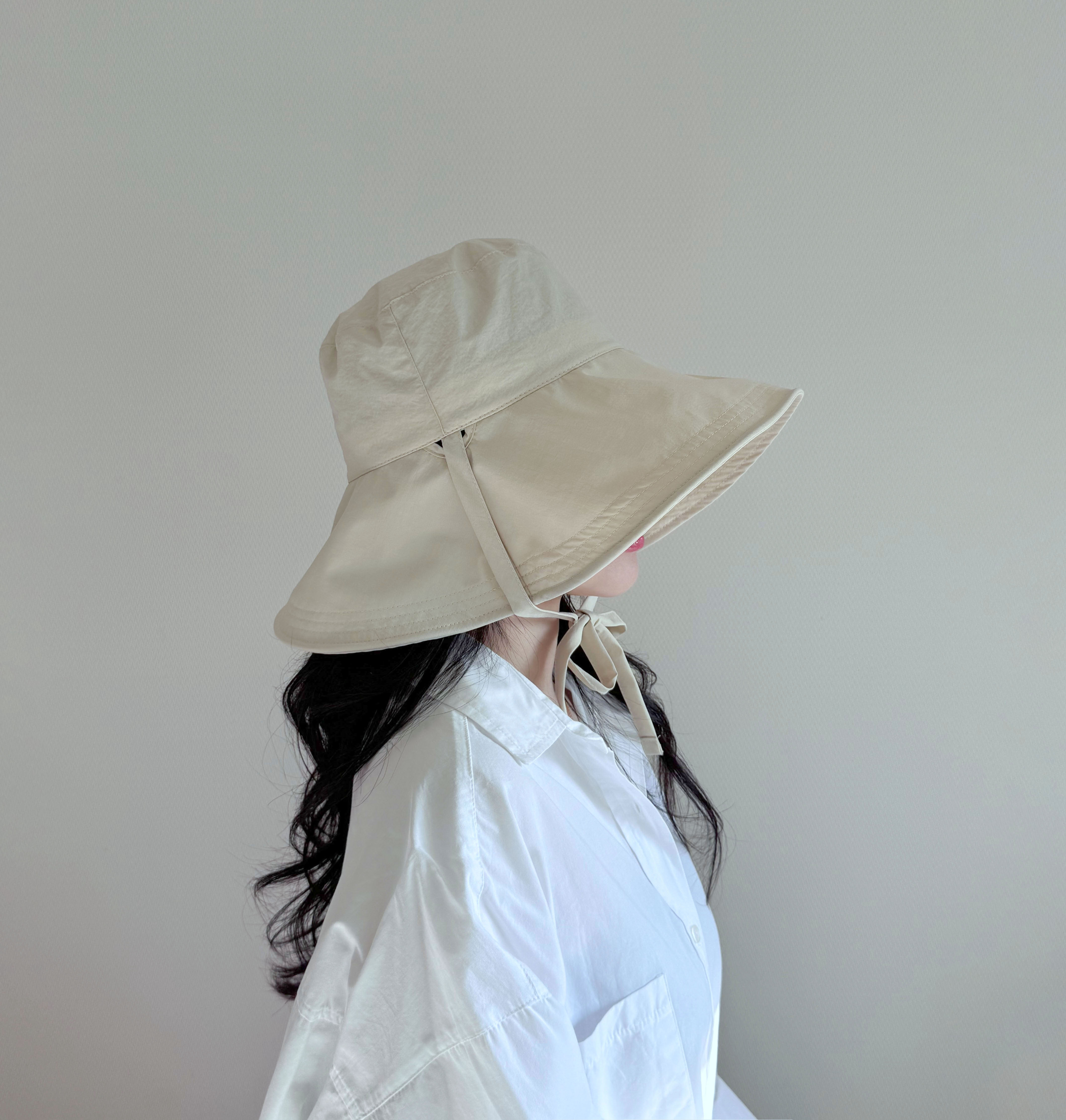 햇빛차단 바스락 챙넓은 리본 끈 여름 모자 여성 휴양지 여행 비치 버킷햇 벙거지 상세 이미지 29