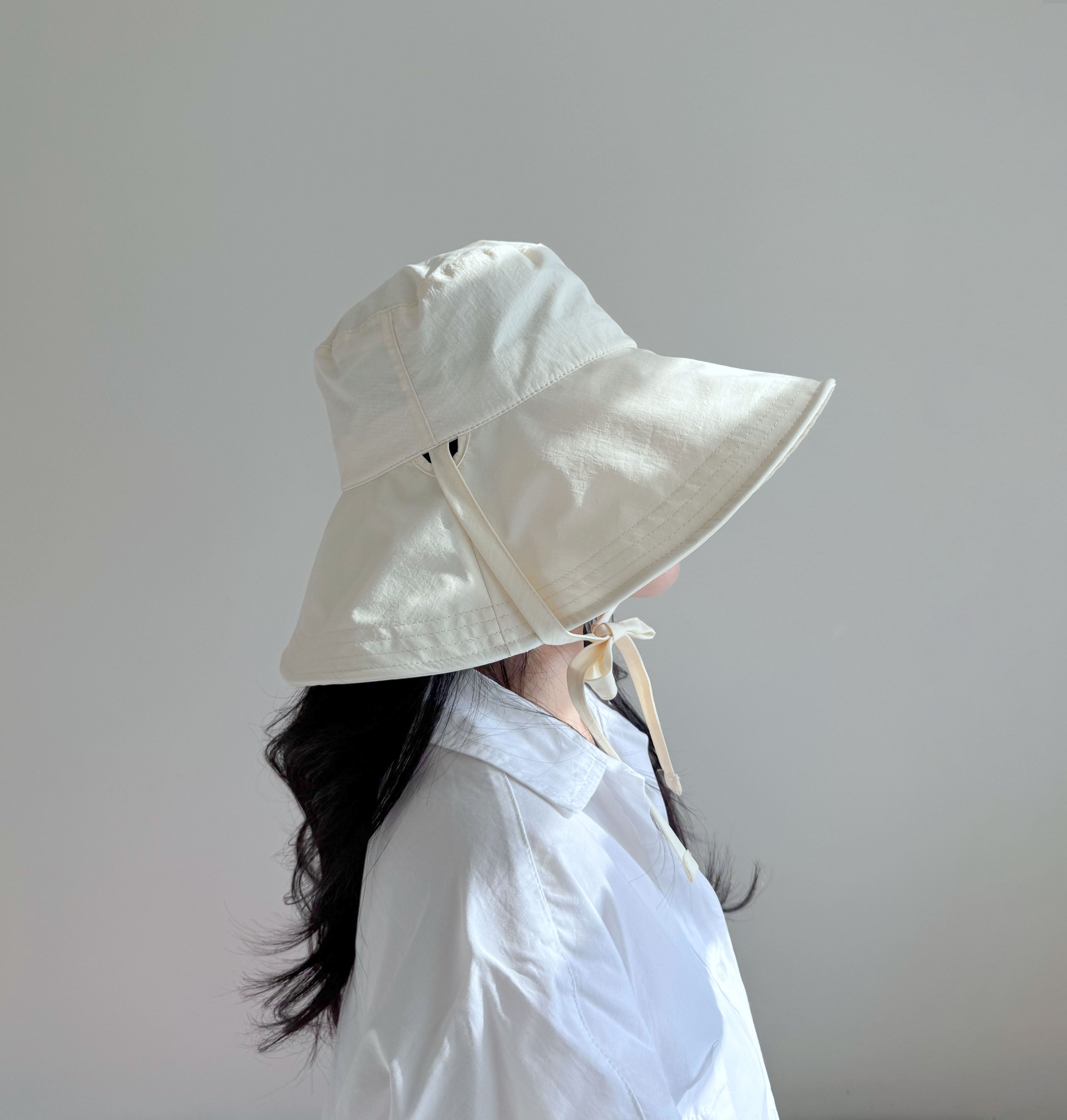 햇빛차단 바스락 챙넓은 리본 끈 여름 모자 여성 휴양지 여행 비치 버킷햇 벙거지 상세 이미지 13