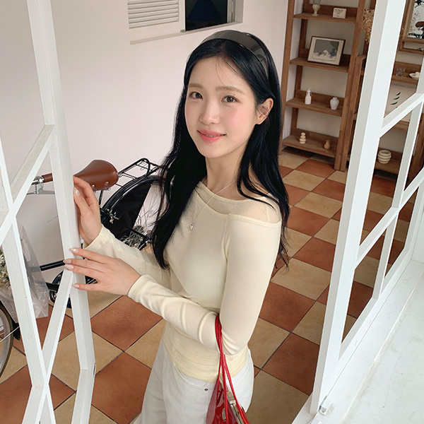 피엘 보트넥 소프트 모달 티셔츠 ts4371 - 상품 이미지