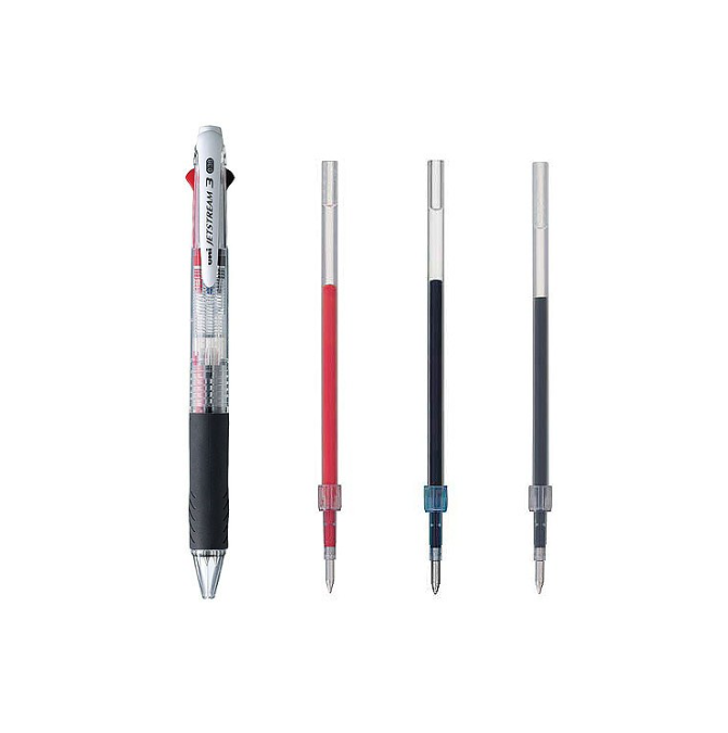 제트스트림 3색 0.38mm 볼펜1개 + 리필심3개(블랙,블루,레드) - 상세 이미지 2