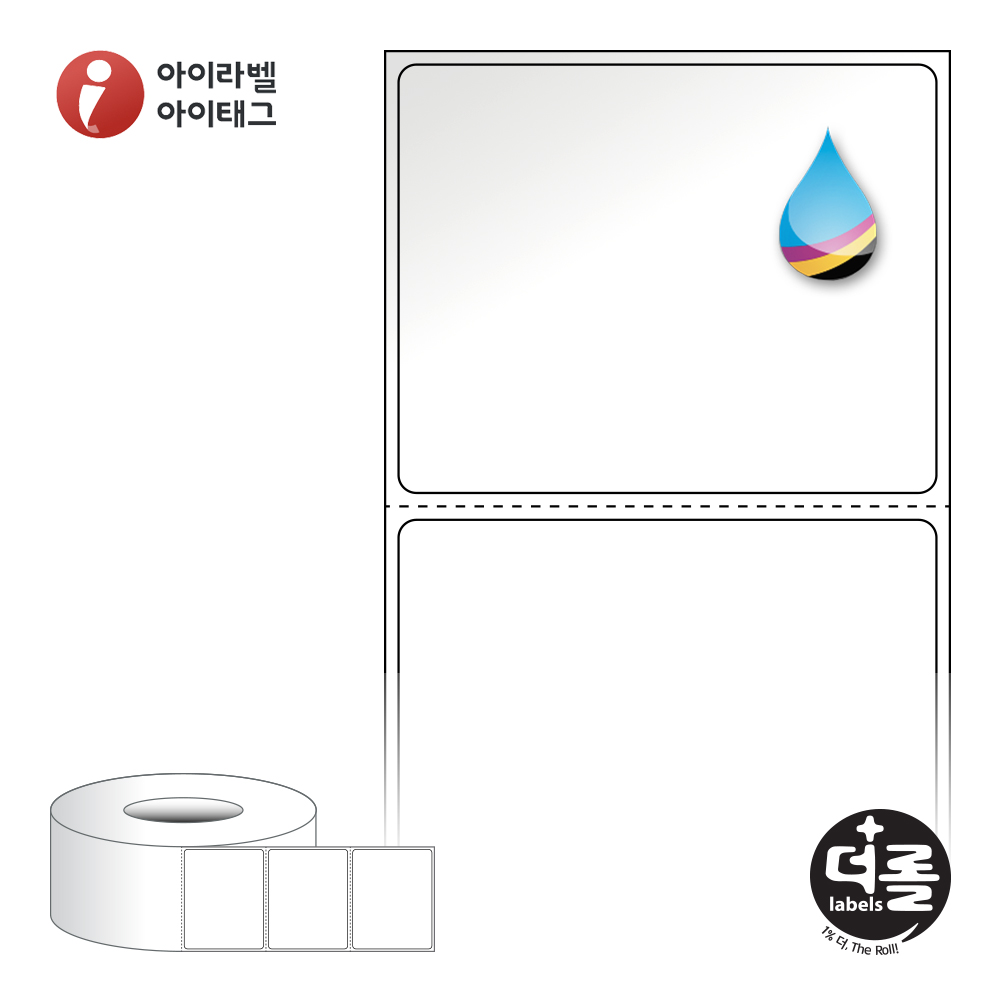 더롤라벨 RK6048LG 바코드 라벨지 60x47.8 흰색 고광택 잉크젯 75지관 23,100라벨 - 메인 이미지