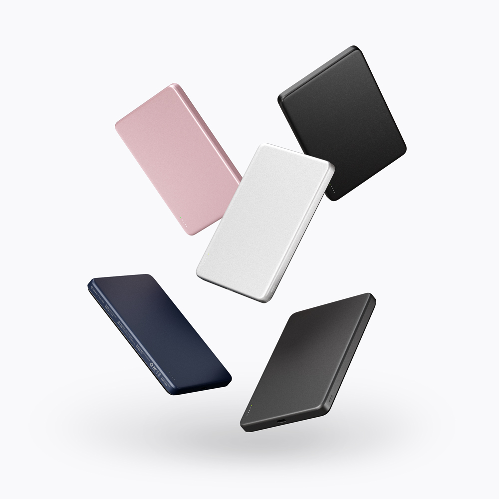 지니비 포켓비 초슬림 맥세이프 보조배터리, 고속 무선충전 휴대용 5000mAh, 실버