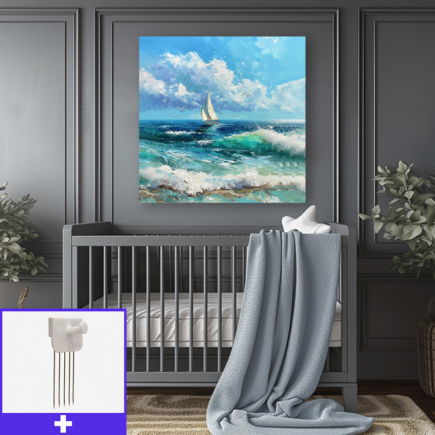 상상파도 80cm x 80cm 캔버스액자 바다그림 풍경화 - 메인 이미지
