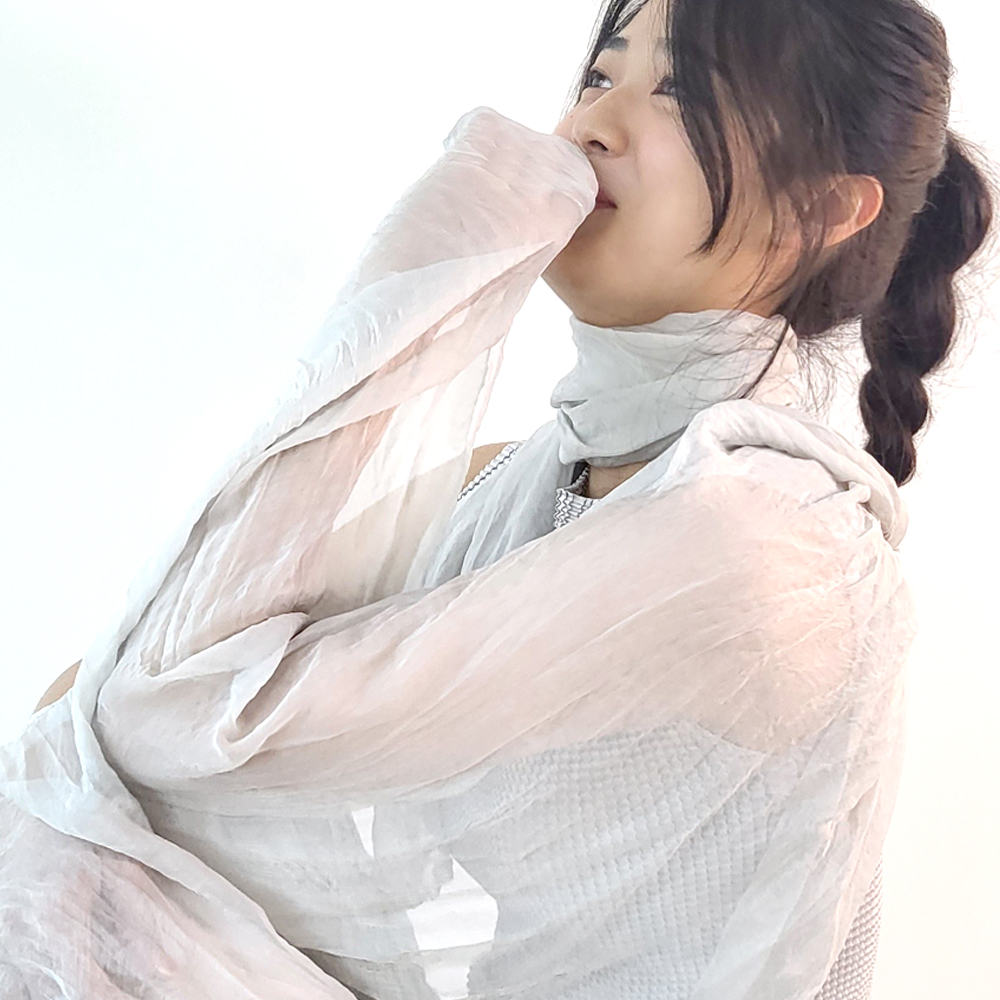 VSF47 실키한 워싱 시스루 롱 파스텔 여신룩 스카프 - 상세 이미지 4