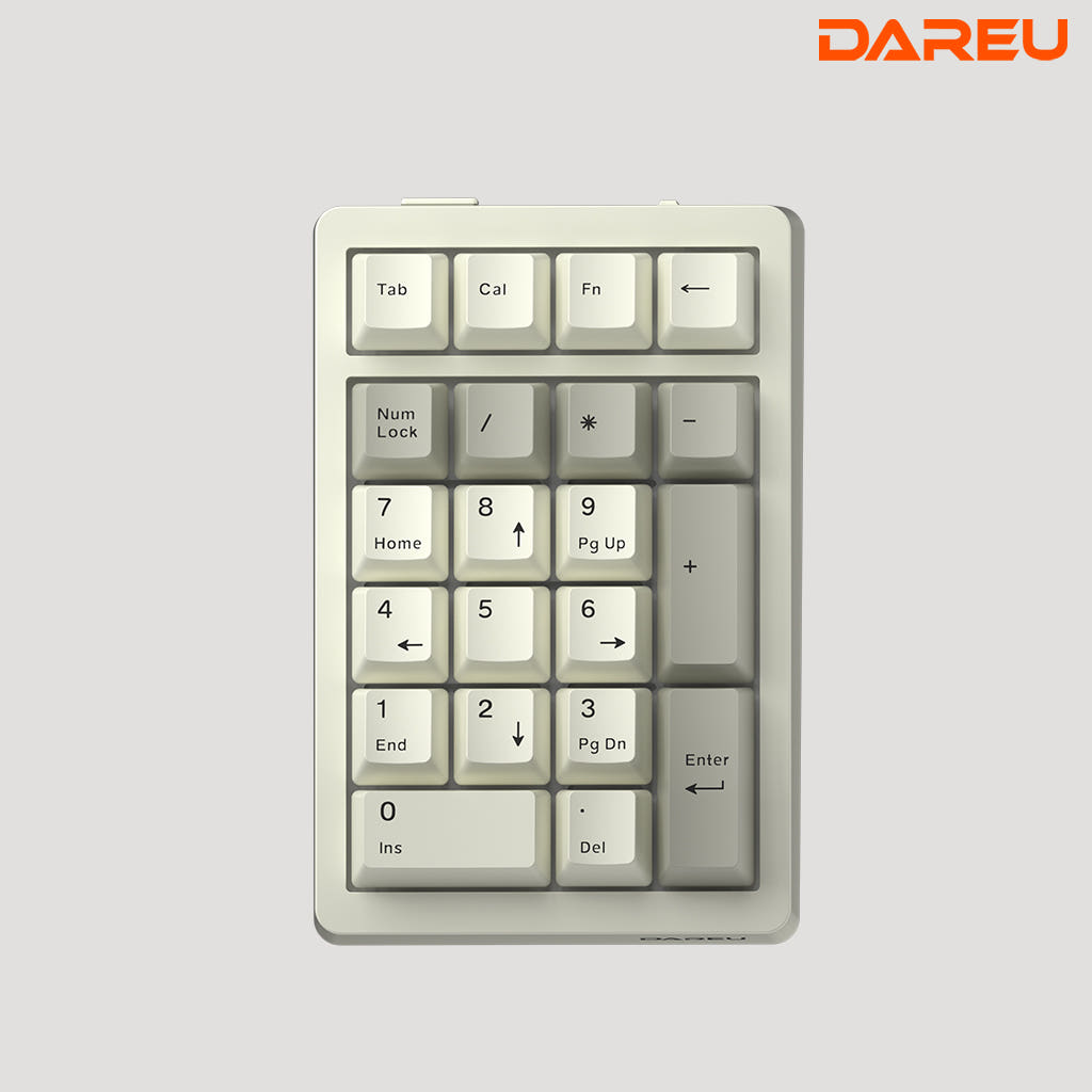 다얼유 EK21 유무선 기계식 넘버패드 키보드 레트로베이지, 클라우드축
