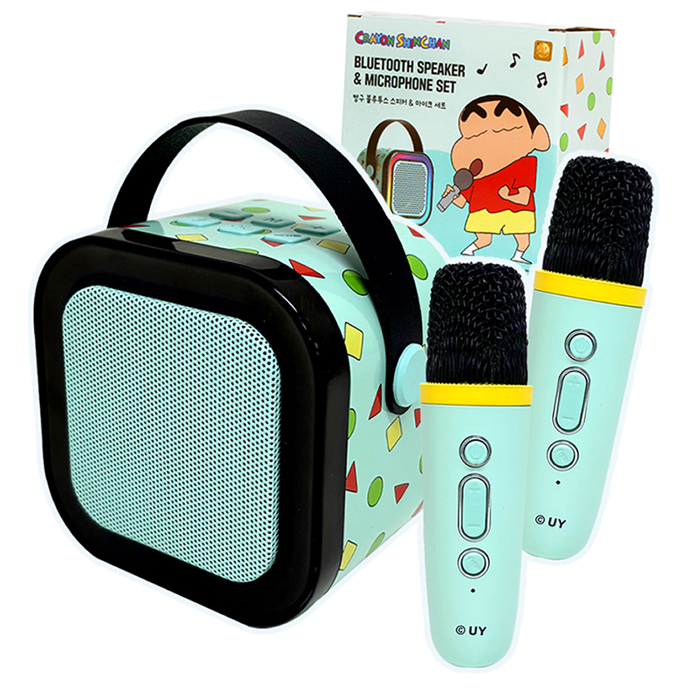 짱구 블루투스 스피커 마이크 세트 가정용 휴대용 노래방 집들이 선물 캐릭터 굿즈