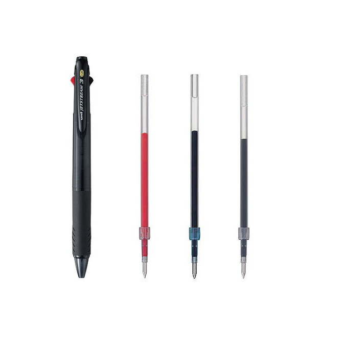 제트스트림 3색 0.38mm 볼펜1개 + 리필심3개(블랙,블루,레드) - 상세 이미지 3
