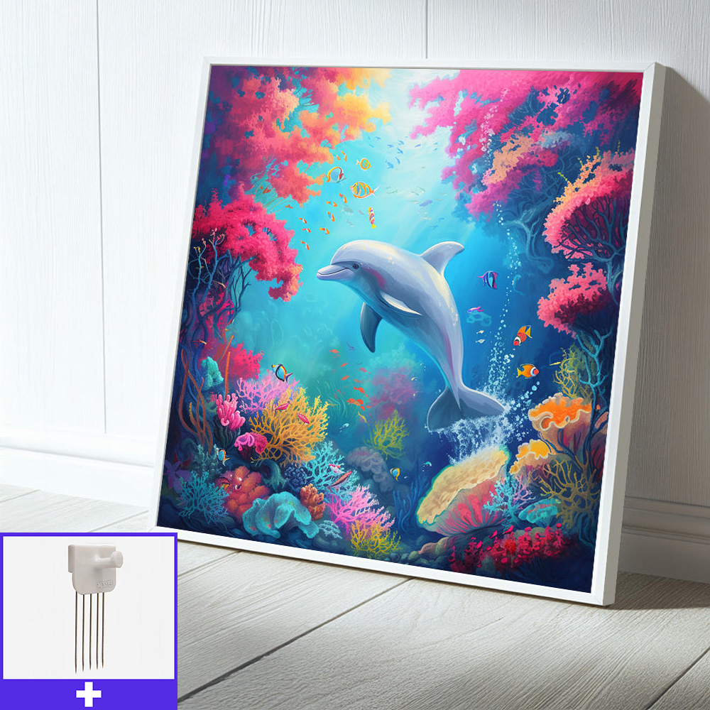 꿈속의 바다 45cm x 45cm 무광화이트 알루미늄액자 바다그림 풍경화 - 메인 이미지