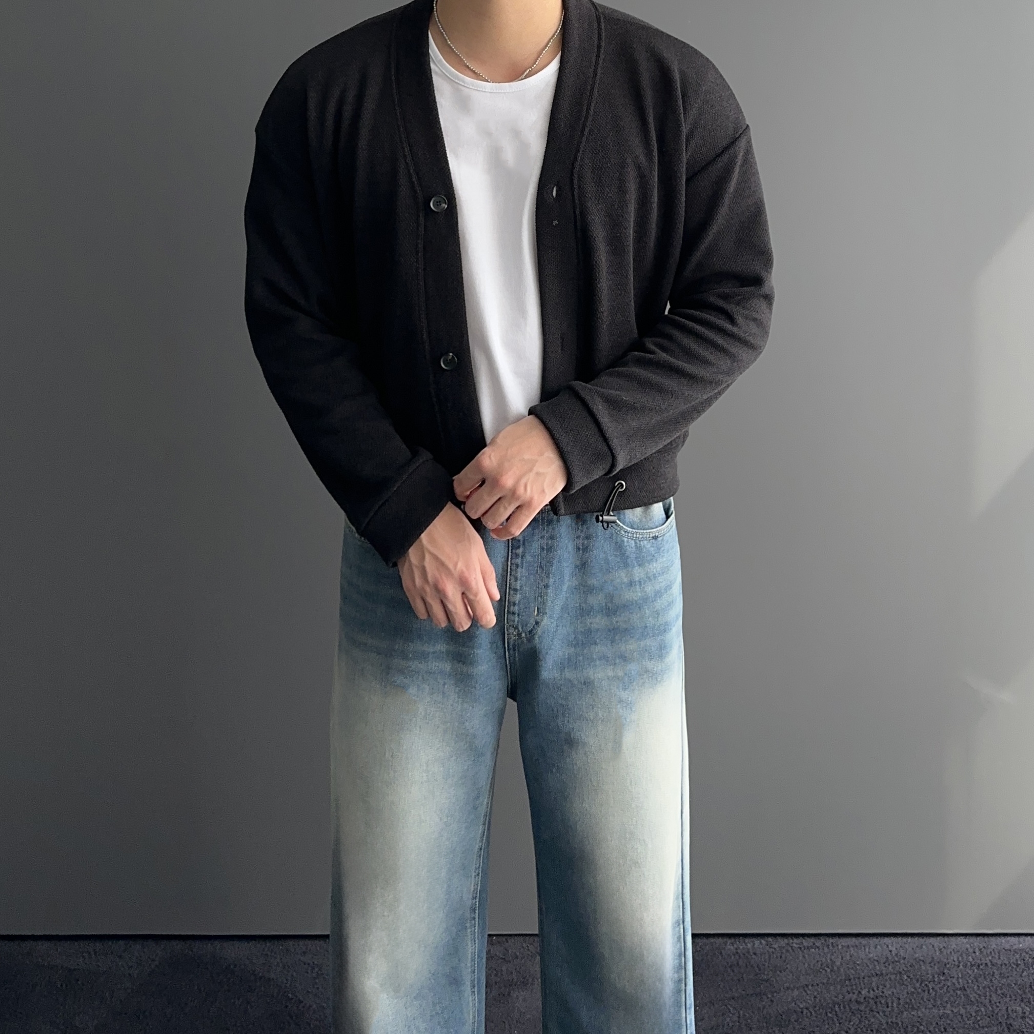 남자크롭가디건 남자봄가디건 - 상세 이미지 3