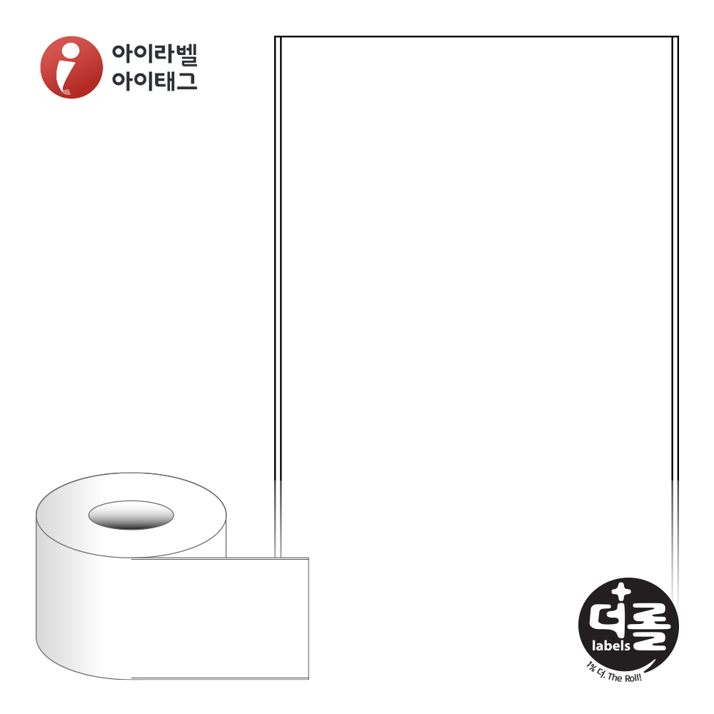 더롤라벨 RL100F100DT 바코드 라벨지 100mmx100M 흰색 감열지 75지관 30,400라벨 리본 불필요 - 상품 이미지