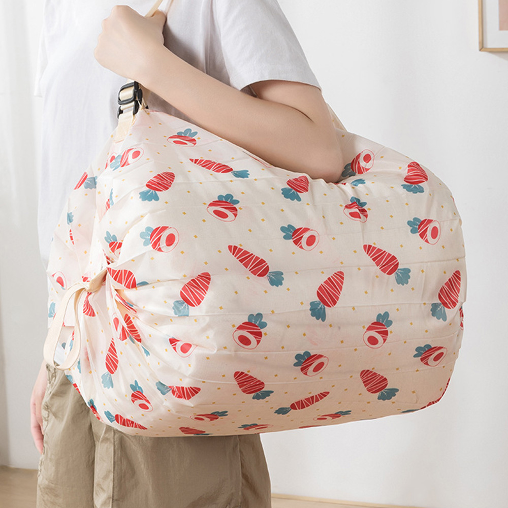 3초백 휴대용 장바구니가방 접이식 레오파드가방 지퍼 방수 대형 40cm