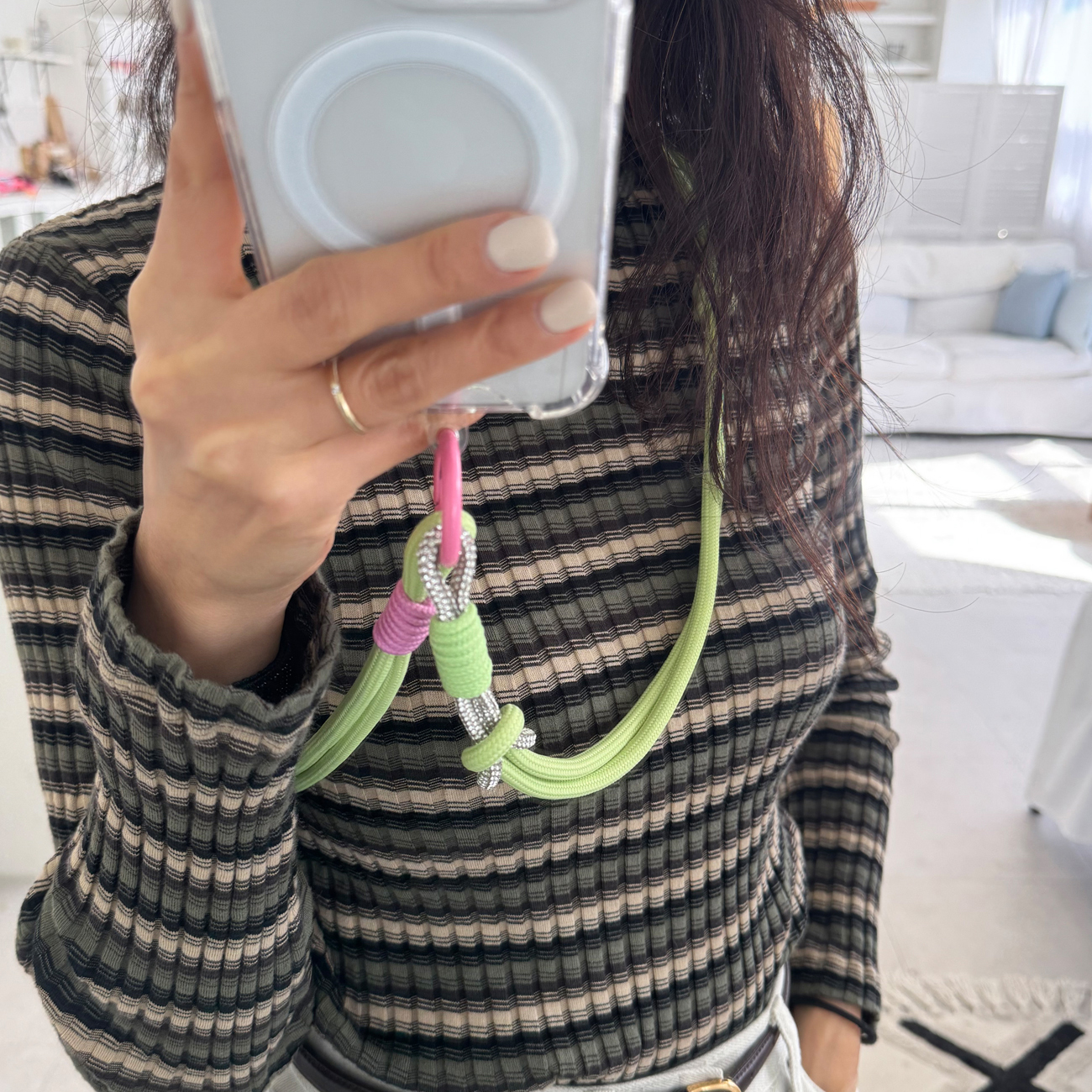 new 블링 핸드폰 로프 스트랩 롱 숄더 폰스트랩 비비드 유럽여행 캡핑 분실방지 도난방지 이미지 6