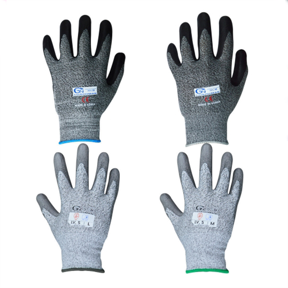 10개 세트 절단 방지 장갑 자상 베임 잘림 손 보호 안전 방검 작업용 공사 PU 산업용 - 상품 이미지