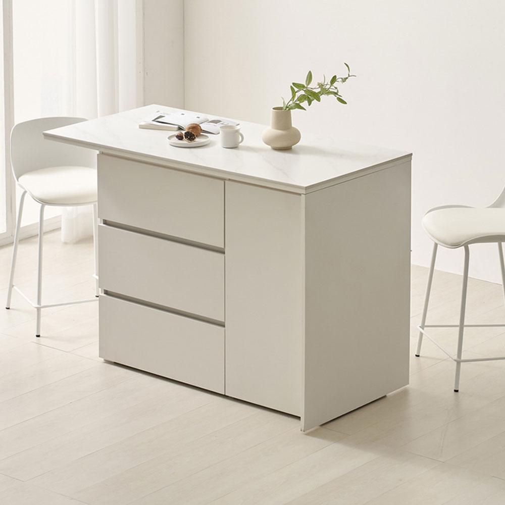 오르세 포세린 세라믹 아일랜드식탁 홈바 주방 보조 조리대 서랍장 맘마존 테이블 1200