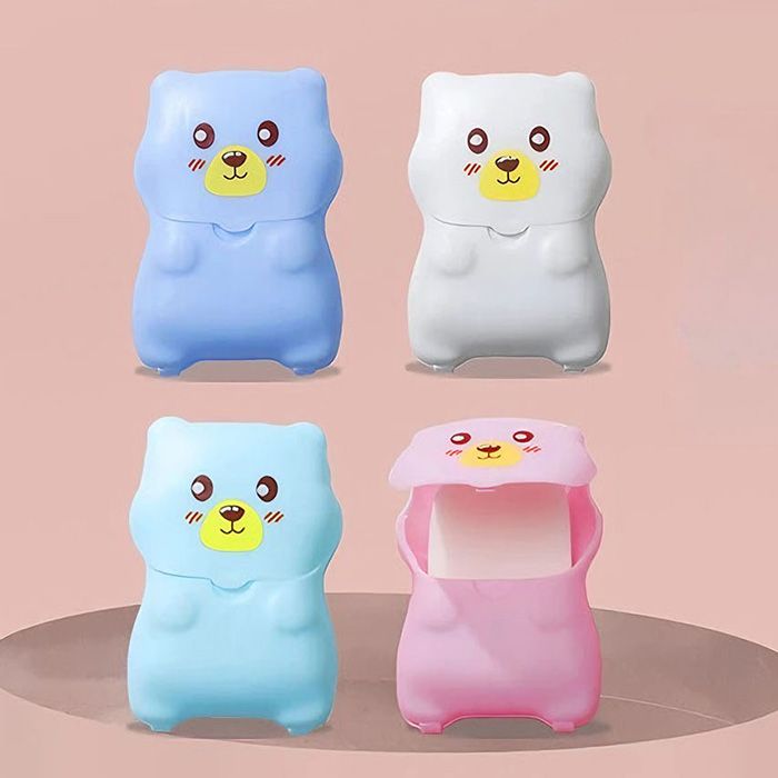 곰돌이 휴대용 핸디 일회용 종이비누 - 상세 이미지 3