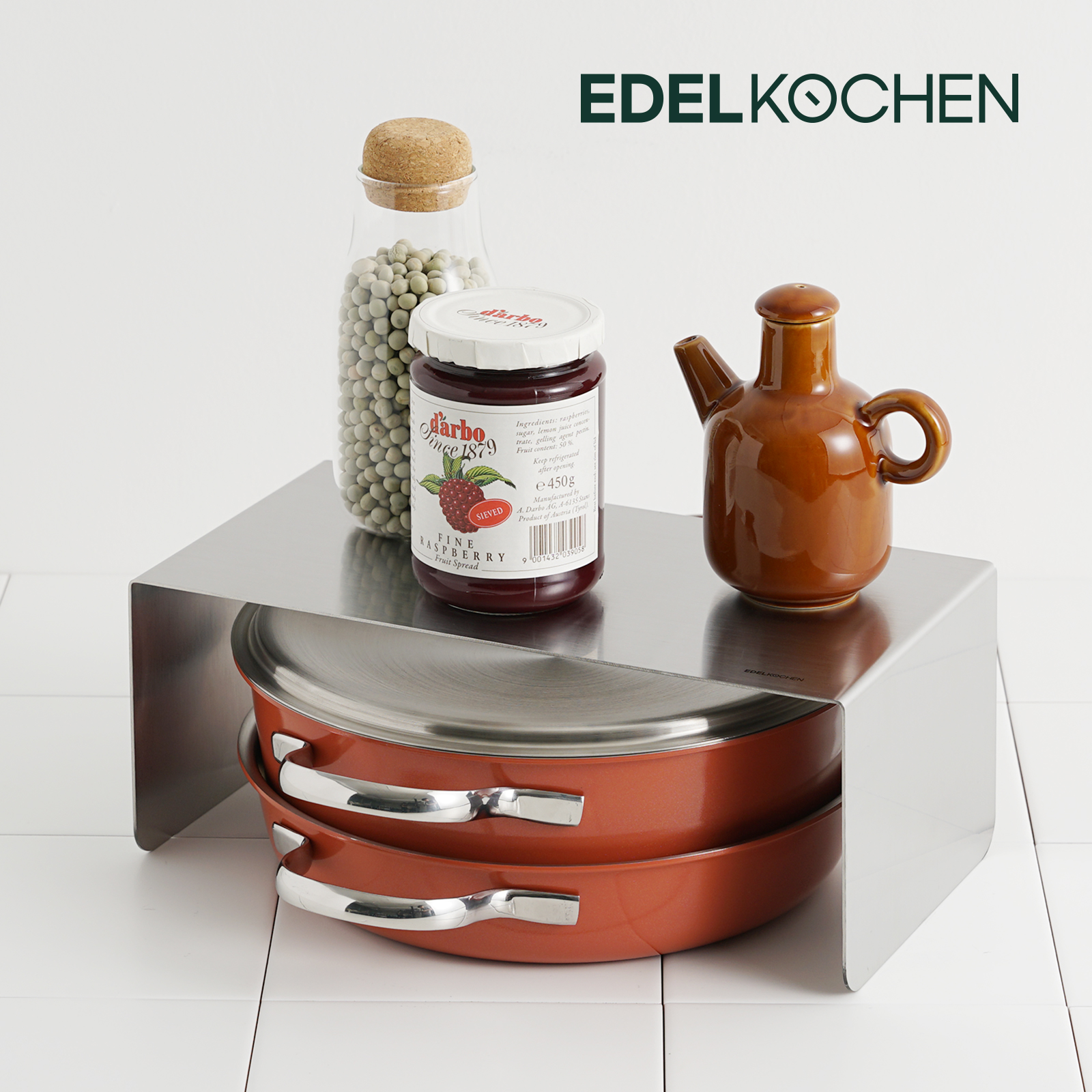 에델코첸 통5중 착착 소테팬 24cm+스텐뚜껑(에코레드) 후라이팬 올인원 스테인리스 - 상세 이미지 3
