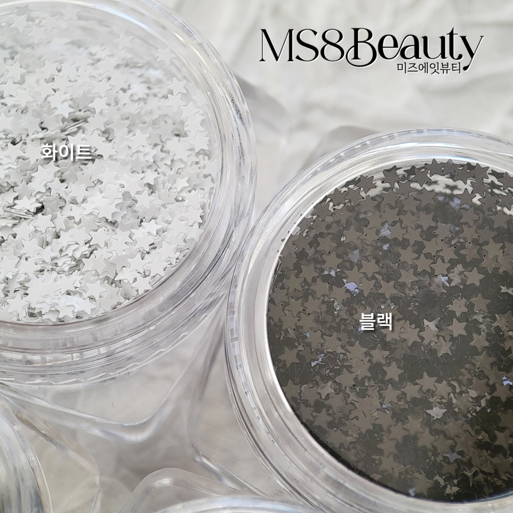 왕쪼꼬미 별 1mm 글리터 스팽글 네일아트 실버 - 상세 이미지 2