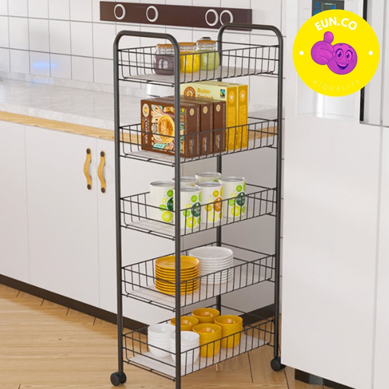 틈새 이동식 바퀴 선반 욕실 주방 트레이 3단 4단 5단 가정용 메쉬 수납함