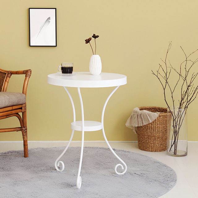 원형 티테이블 2인 거실 베란다 미니 철제 사이드 테이블