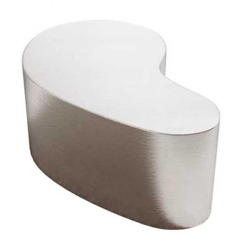 모듈테이블 스텐 스틸 좌탁 비정형 땅콩 라운지 소파 브러쉬드 80x58x45cm - 상품 이미지