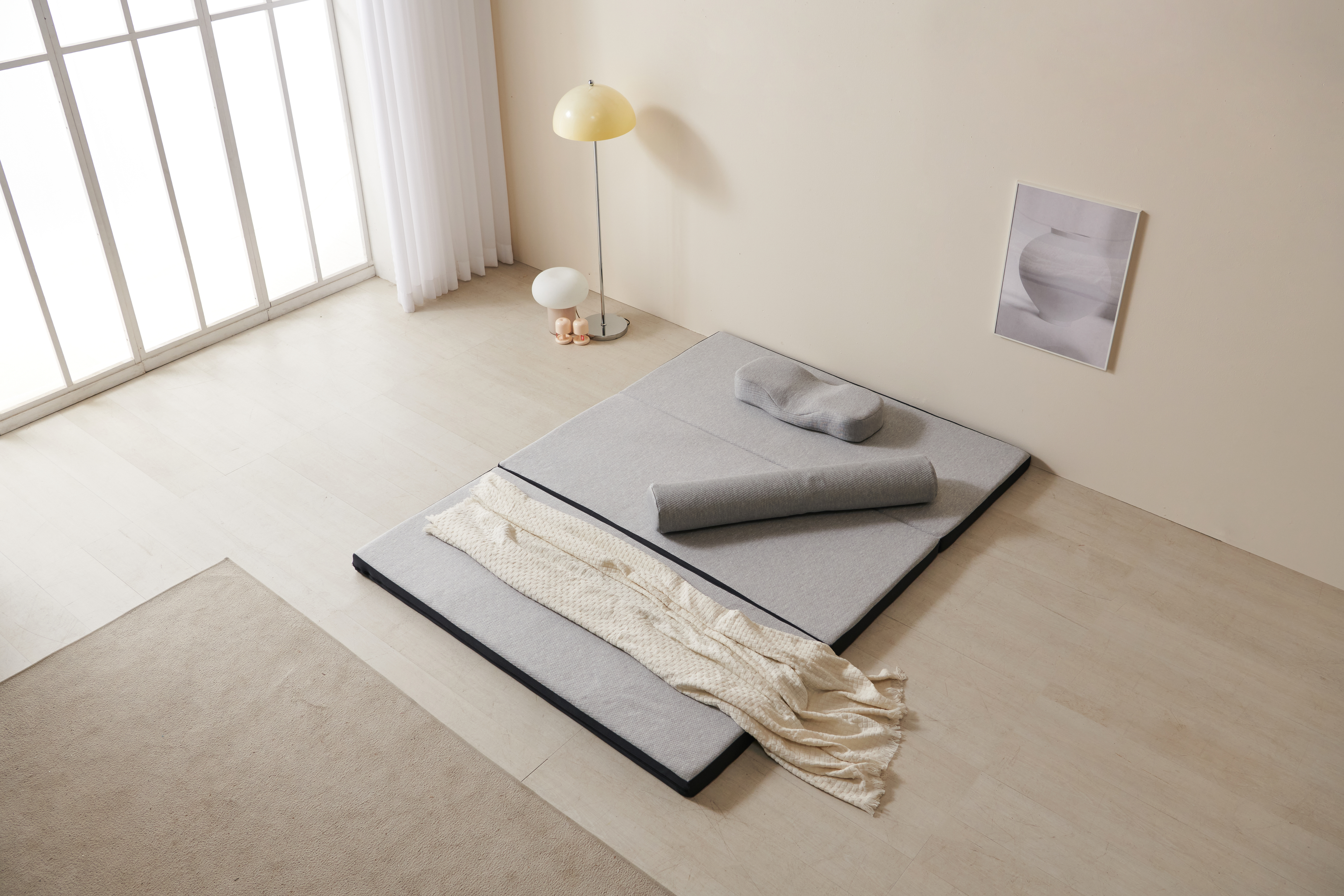 라누베 원형 바디필로우 알러지케어 바디플로우 수면 죽부인쿠션