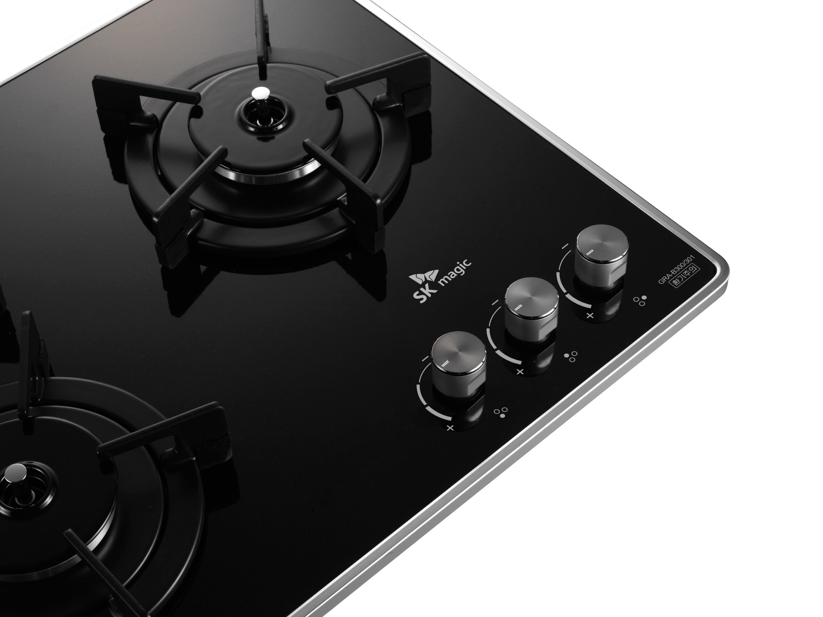 경동 나비엔매직 3구 빌트인 가스쿡탑 매립형 레인지 DC전지식 560 x 440 GRB6103 LNG 블랙