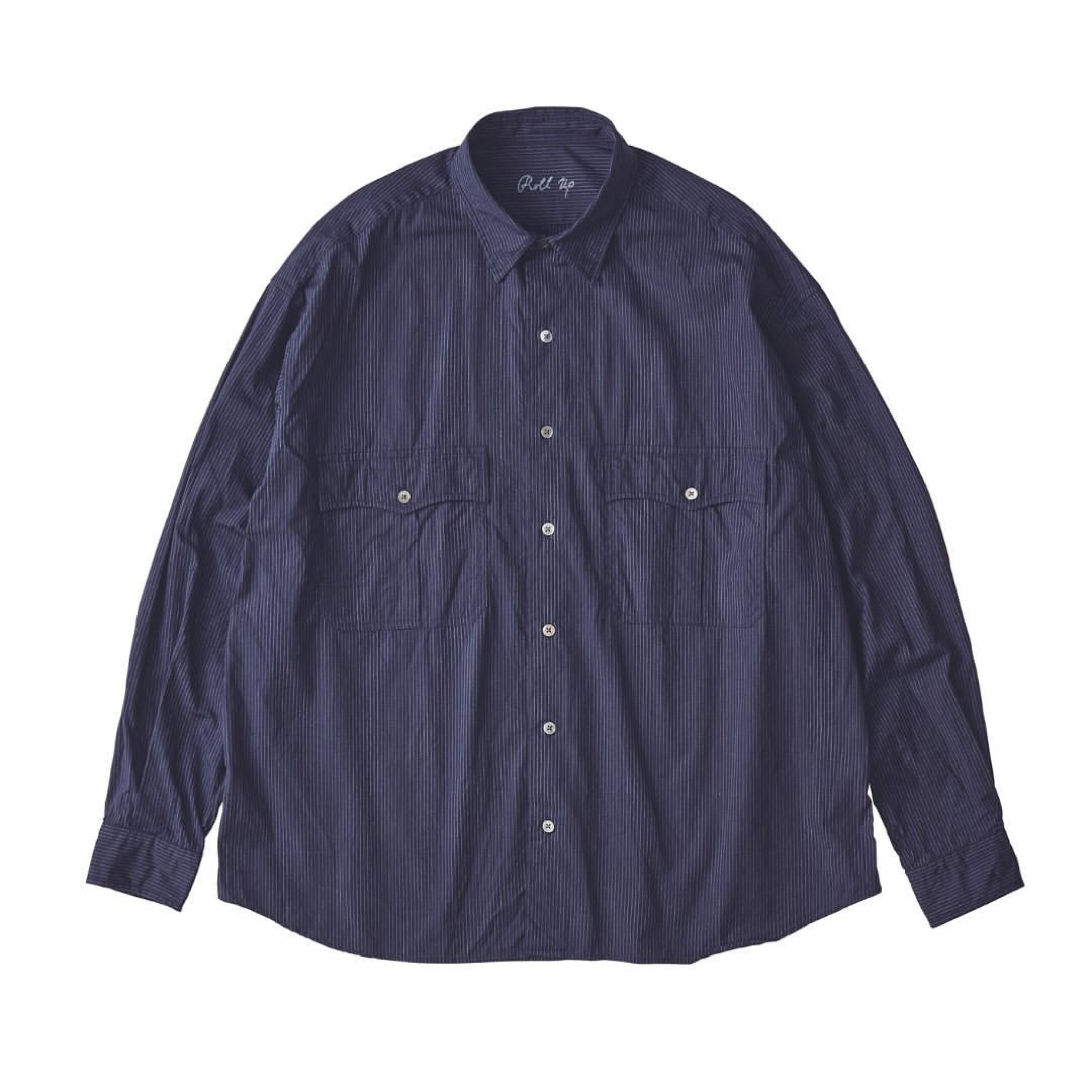 포터클래식 PORTERCLASSIC 롤 업 핀 스트라이프 셔츠 24SS 83040003 - 메인 이미지