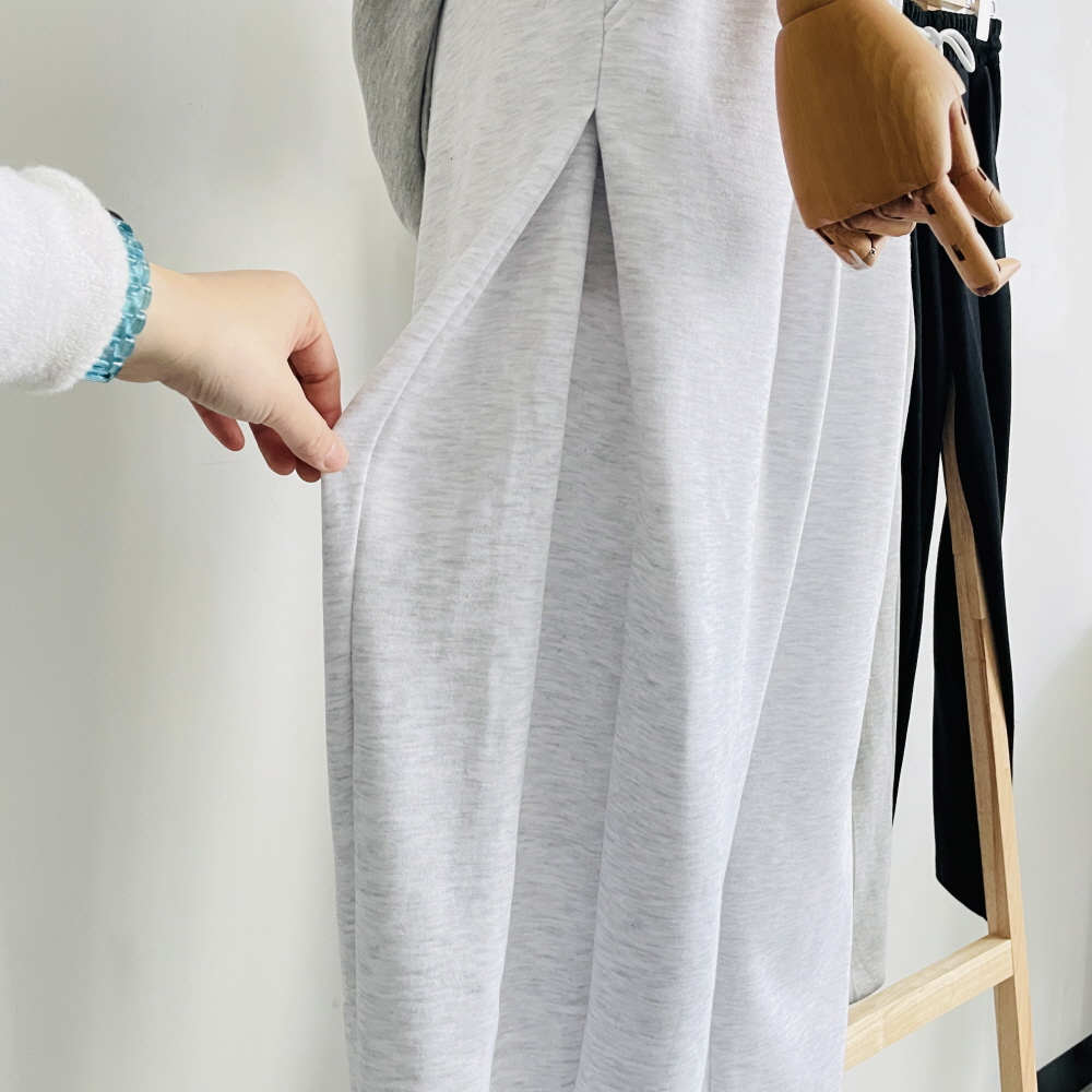 여자 벌룬팬츠 절개 와이드팬츠 스웻 항아리바지 통바지 - 상세 이미지 5