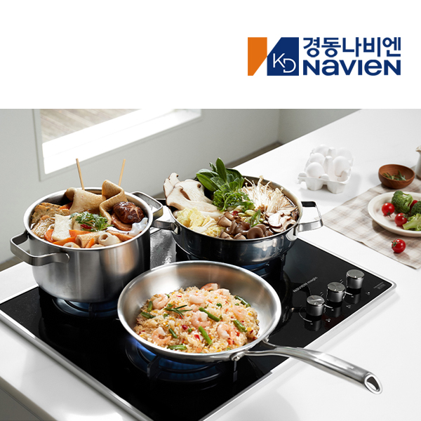 경동 나비엔매직 3구 빌트인 가스쿡탑 매립형 레인지 AC코드식 560 x 440 GRB6003 LNG 블랙