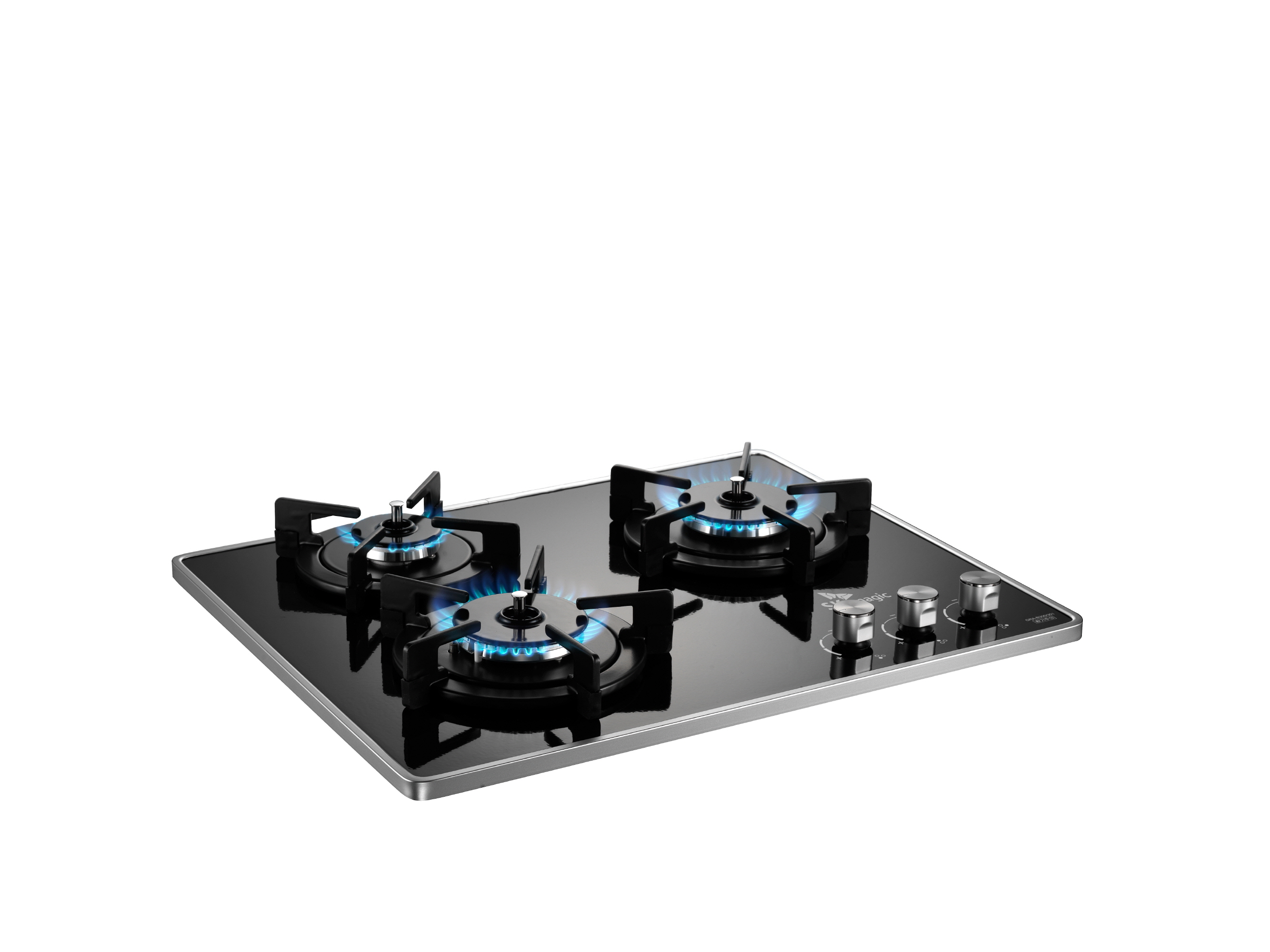 경동 나비엔매직 3구 빌트인 가스쿡탑 매립형 레인지 DC전지식 560 x 440 GRB6103 LNG 블랙