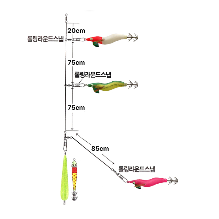 백경 에스테르라인 SG-223 거치용 오모리그 2단 3단 2개입 이카메탈 오모리그 한치 - 상세 이미지 2