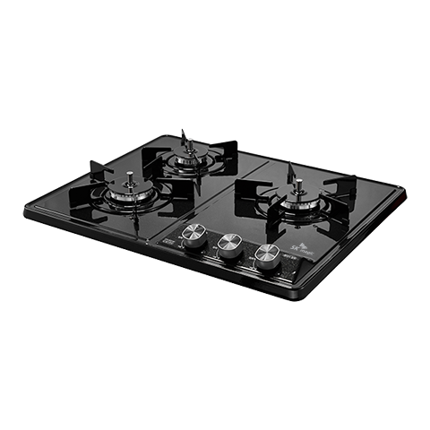 경동 나비엔매직 3구 빌트인 가스쿡탑 매립형 레인지 DC전지식 560 x 430 GRB7003 LPG 블랙