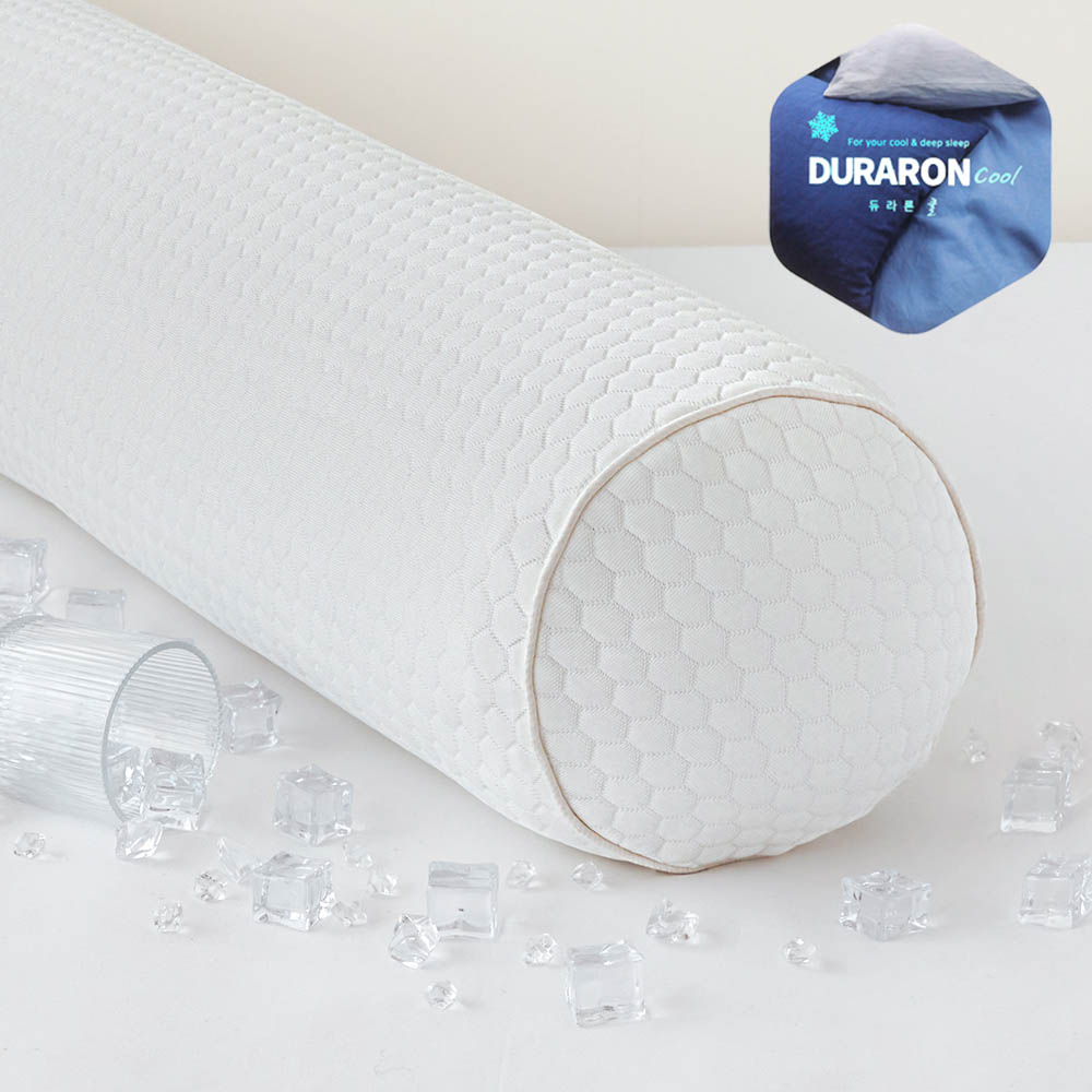 바디필로우 대형 원형 롱쿠션 안고자는 긴베개 듀라론쿨 냉감-허니비, 120cm