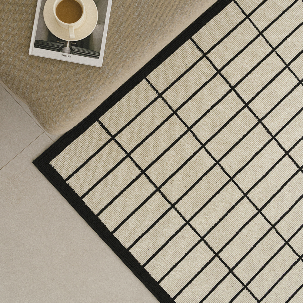 브릭 타일 루프 사이잘룩 러그 사계절 거실 카페트 100x140cm