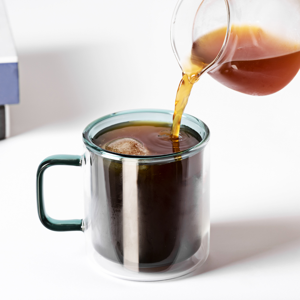 칼딘 홈카페 이중 내열 유리컵 더블월글라스 컬러풀 머그 컵 그레이