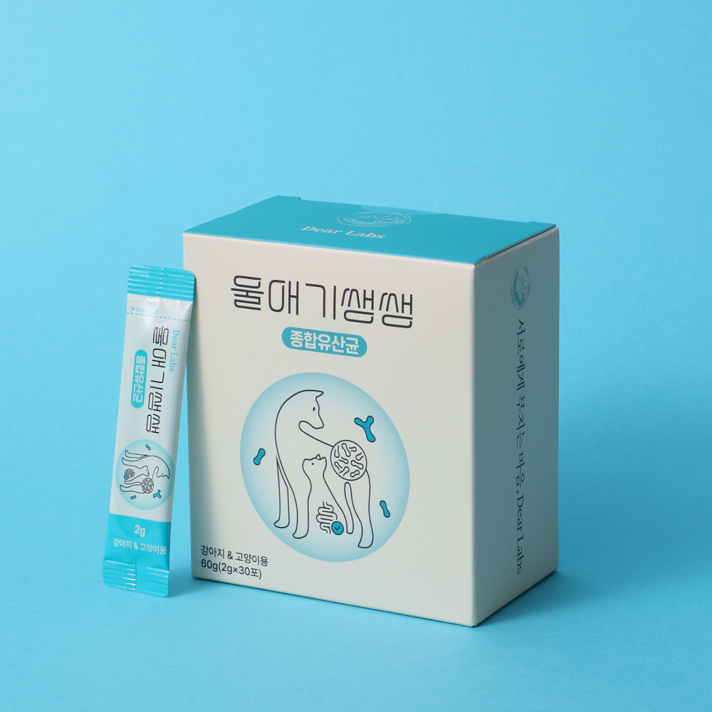 울애기쌩쌩 종합유산균 디어랩스 강아지유산균 프로바이오틱스 장 피부 면역력 30포, 2개