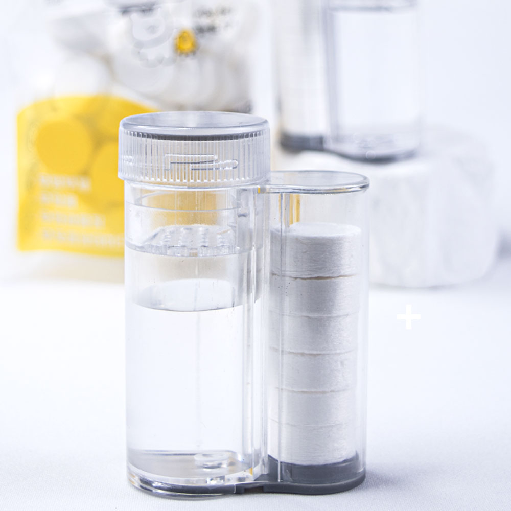 압축 라떼 티슈 50매+2W 라떼티슈케이스 동전 [100%천연원단] 국내생산 코인