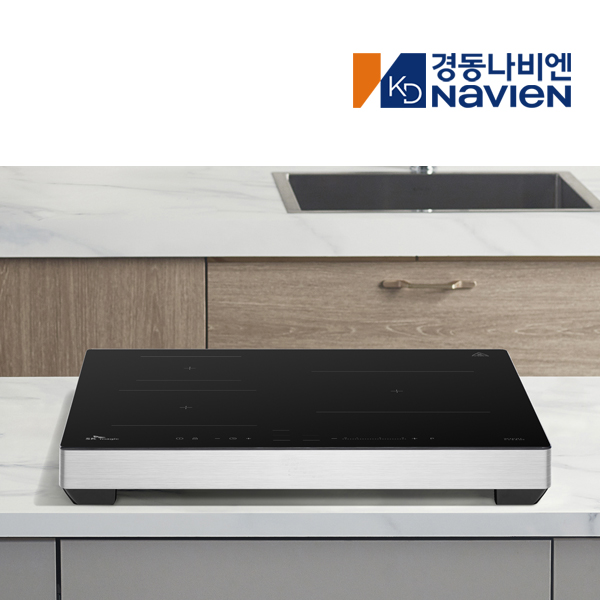 경동 나비엔매직 3구 인덕션 전기레인지 쿡탑 렌지 파워부스트 3400W 8.5cm스탠드, 블랙 ERI4003