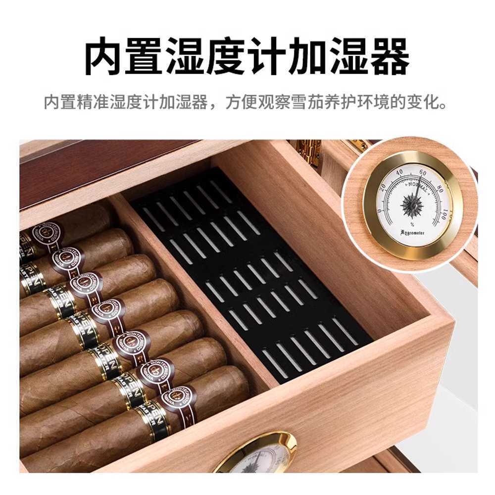 시가 휴미더 원목 상자 밀폐 내장 습도계 대용량 고급 A - 상세 이미지 2