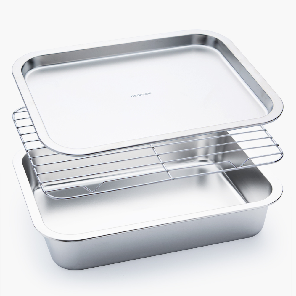 네오플램 무연마제 스텐304 스텐밧드 트레이 3종세트 32cm, 1개 제품 이미지