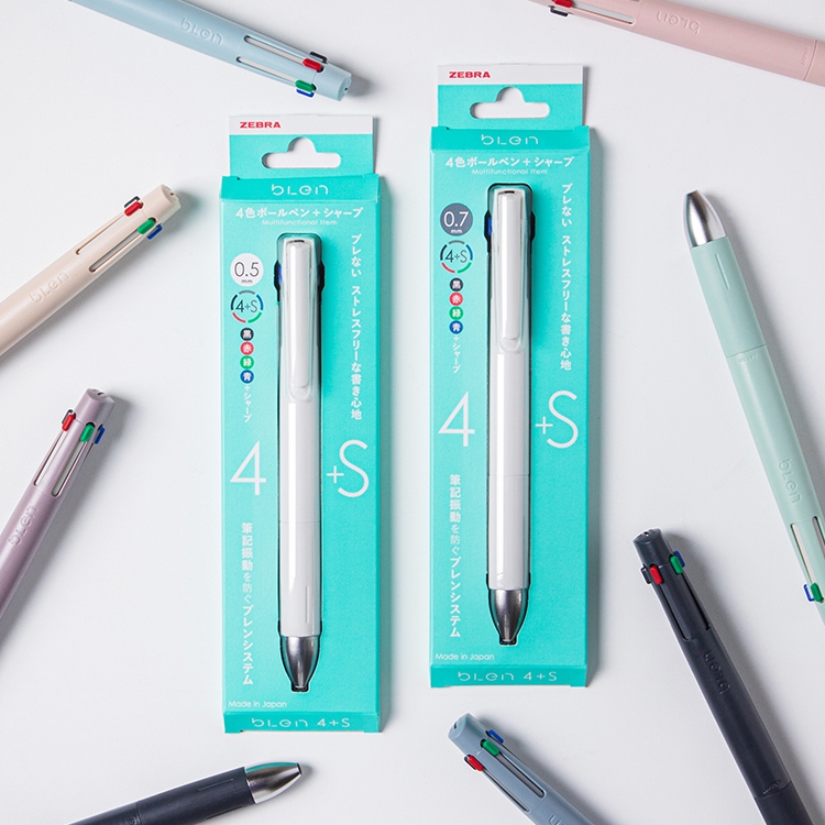 제브라 블렌 4+S 멀티펜 0.5mm 0.7mm 4색 볼펜+샤프 - 상품 이미지