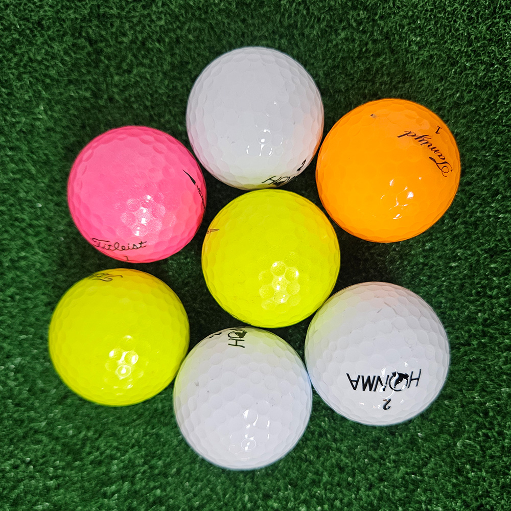 [중고] 로스트볼 A급 컬러+화이트혼합 10구 골프 연습 라운딩 혼합 필드